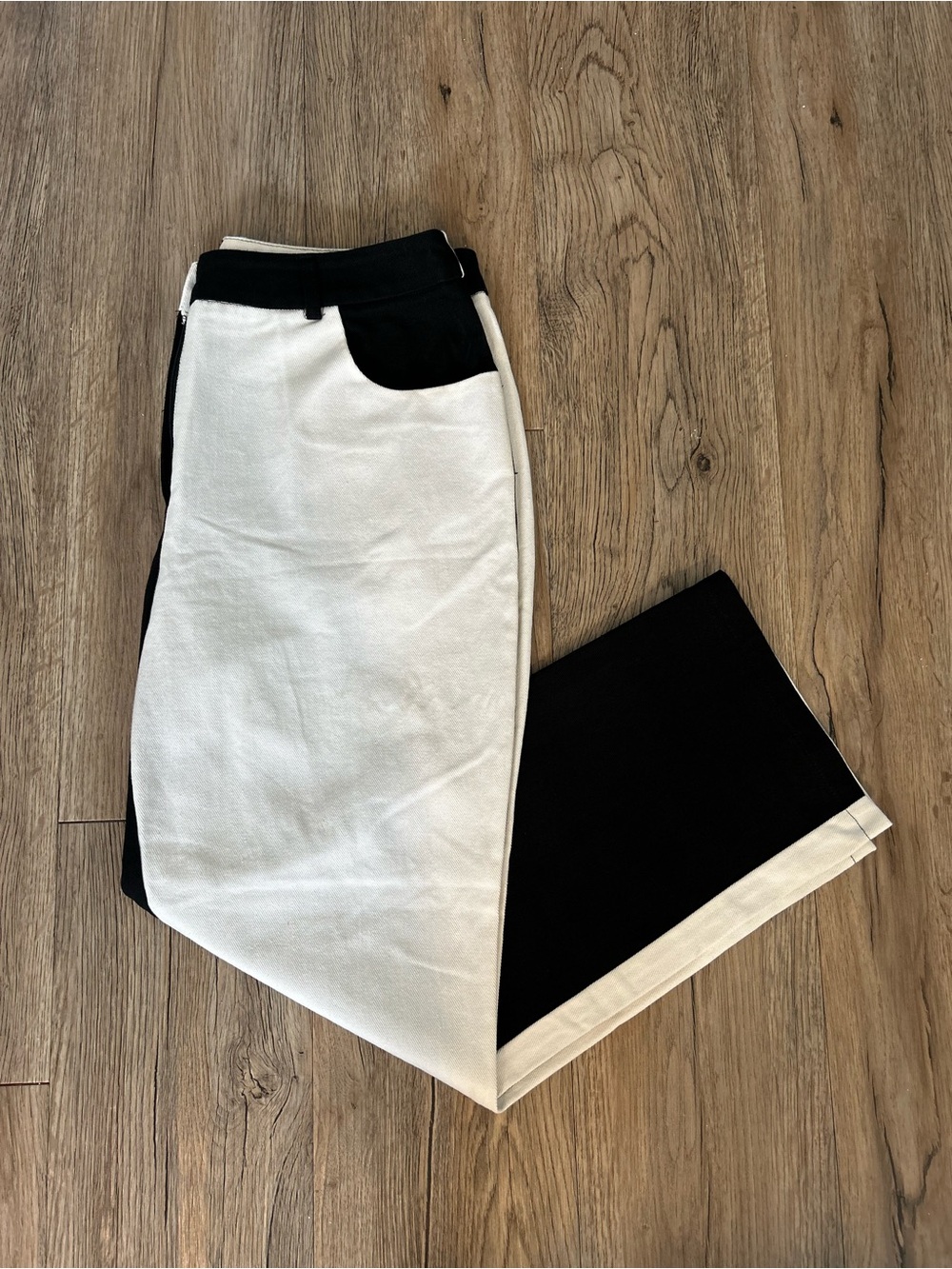 SHEIN Black and White Straight Leg Pants